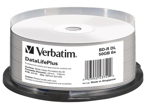 [90041249 160095] Verbatim BD-R 50 GB, Spindel (25 Stück)