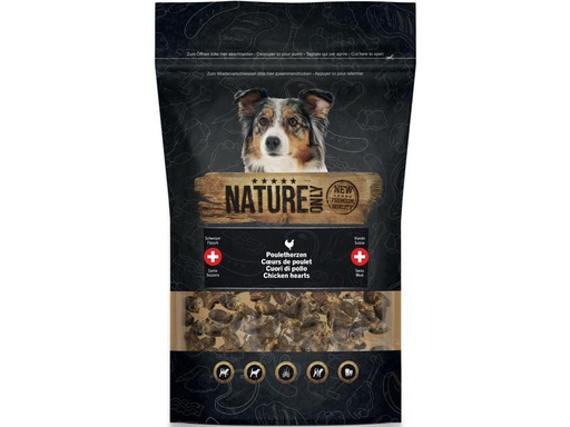 [90240958 1391523] NATUREonly Kauartikel Pouletherzen, 110 g