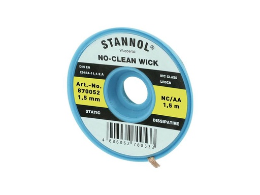 [90241029 1379530] Stannol Entlötlitze NC-AA Entlötlitze 1.5 mm x 1.5m halogenfrei