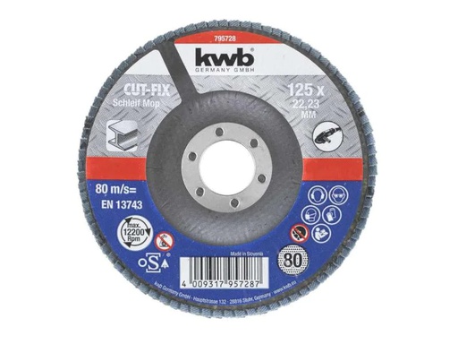 [90004125 492661] kwb Schleifscheibe Metall 125 mm K80