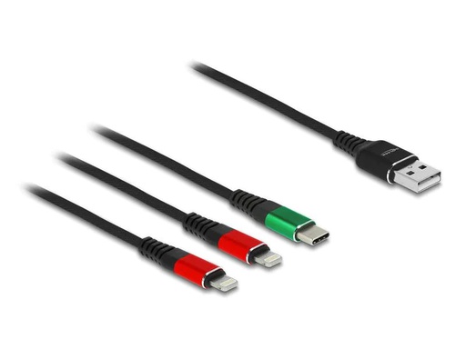 [90241821 1404551] Delock USB-Ladekabel USB A - Lightning/USB C 1 m