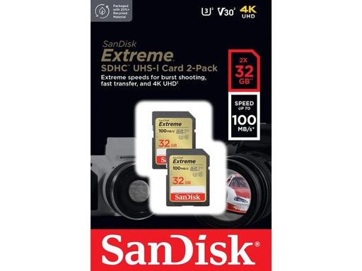[90242655 1417836] SanDisk SDHC-Karte Extreme 32 GB 2er Pack