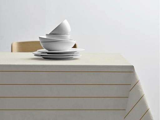 [90242976 1415017] Södahl Tischdecke Line 140 cm x 320 cm, Crème/Gold