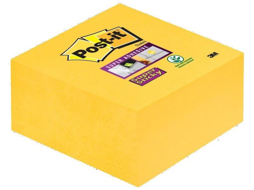 [90041971 1097749] Post-it Notizzettel Post-it Super Sticky Würfel 7.6 cm x 7.6 cm Gelb