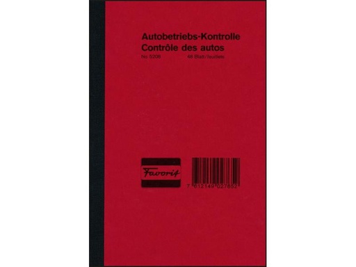 [90041996 683190] Favorit Durchschreibeblock Autobetriebs-Kontrolle 16 Blatt