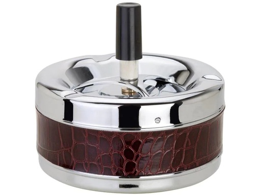 [90243400 1402950] Dameco Aschenbecher mit Schleuderdeckel, Braun/Silber