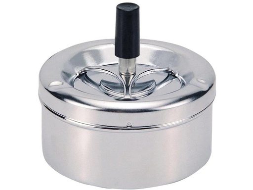 [90243405 1402951] Dameco Aschenbecher mit Schleuderdeckel, Silber