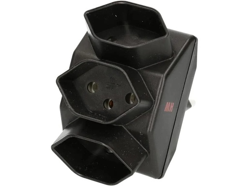 [90042089 1166114] Max Hauri Mehrfachstecker 3 x T13, Schwarz