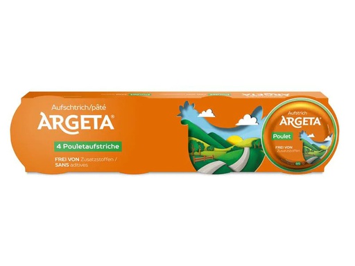 [90243605 1419342] Argeta Brotaufstrich Hühnerfleisch Classic 4 x 95 g