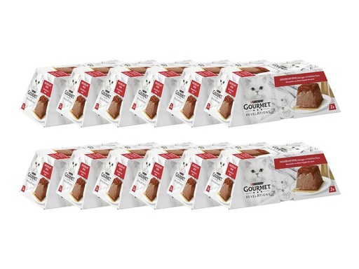 [90243642 1402978] Purina Nassfutter Gourmet Revelations Mousse mit Rind, 12 x (2x57g)