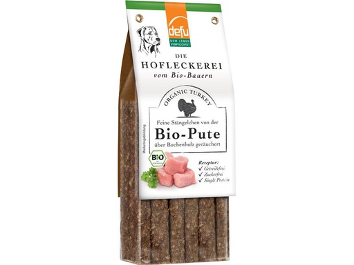 [90243801 1401348] defu Snack Feine Stängelchen Bio Pute, 125 g