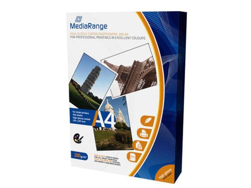 [90042132 424503] MediaRange Fotopapier A4 220 g/m² 100 Stück