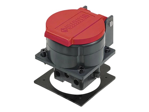 [90244088 1419920] STEFFEN Einbausteckdose T15 IP55 mit Verschlussdeckel, Rot