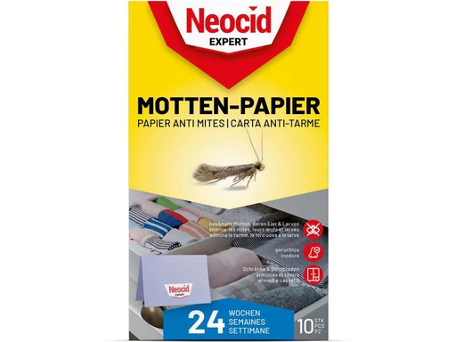 [90244256 1422099] Neocid Expert Insektenfalle Motten-Papier, 10 Stück