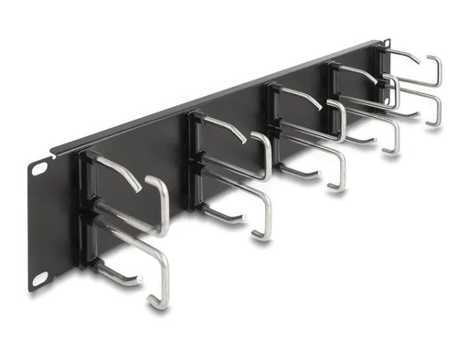 [90244289 1419847] Delock Kabelführungspanel mit 10 Metallbügel 2 HE , Silber