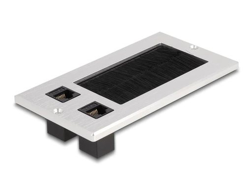 [90244394 1422710] Delock Einbaurahmen mit Bürste und 2 x RJ45 Keystone Modul Cat.6