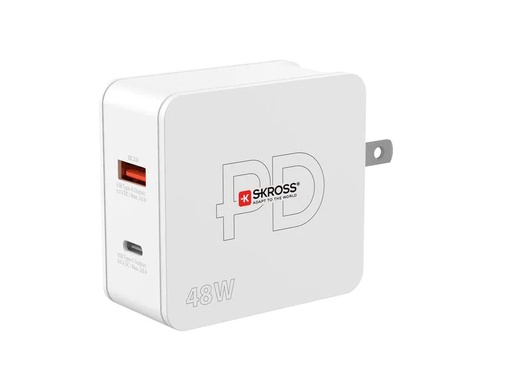 [90244396 1374781] SKROSS USB-Wandladegerät Multipower Combo+, US, 48 W, Weiss