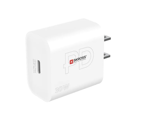 [90244409 1374785] SKROSS USB-Wandladegerät USB-C Power Delivery, US, 30 W, Weiss