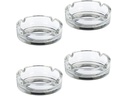relaxdays Aschenbecher aus Glas 4er Set, Transparent