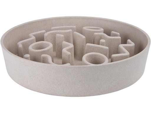 [90244683 1405613] District 70 Bambusnapf Bamboo Dog Slow Feeder Ø 28 cm, Creme-Weiss