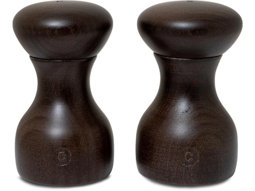 [90244699 1420094] Crush Grind Salz- und Pfeffermühle Lyon 2er Set, 9.6 cm, Dunkelbraun