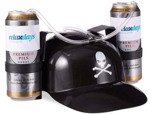 [90244707 1414832] relaxdays Partyaccessoire Trinkhelm Pirat 13 x 32 cm, Schwarz
