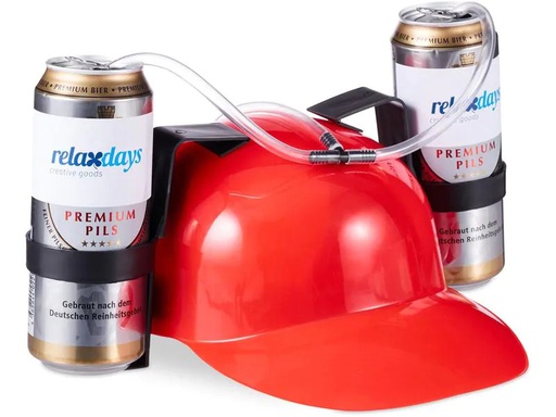 [90244728 1414830] relaxdays Partyaccessoire Trinkhelm 13 x 32 cm, Rot