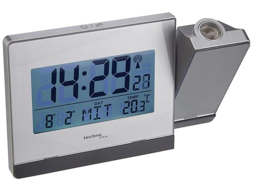 [90244756 1411571] Technoline Funkwecker WT538 mit Projektion, Silber