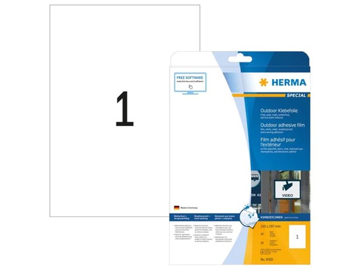 [90042411 1085849] HERMA Outdoor-Etiketten 9500 210 x 297 mm, 10 Etiketten