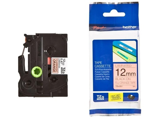 [90244961 1407726] Brother Beschriftungsband TZE-b31 Schwarz auf Orange