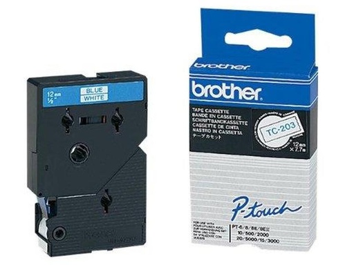 [90244986 1407740] Brother Beschriftungsband TC-203 Blau auf Weiss