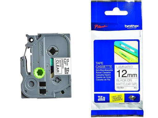 [90244995 1407734] Brother Beschriftungsband TZE-m31 Schwarz auf Transparent
