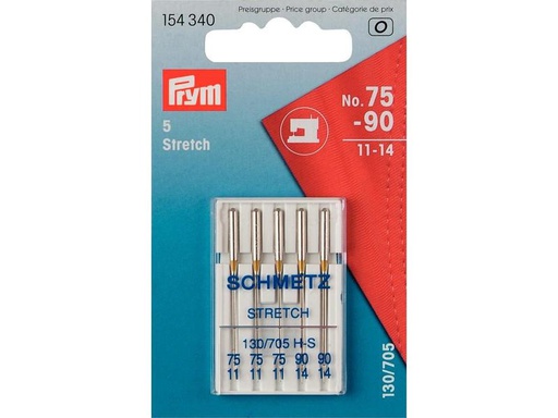 [90042459 1174959] Prym Nähmaschinennadel Stretch Nr. 75 + 90, 5 Stück