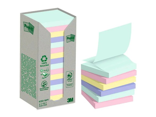 [90245470 1420621] Post-it Notizzettel Recycling Z-Notes 7.6 x 7.6 cm, 16 Blöcke
