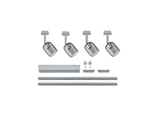 [90245518 1416285] Paulmann Schienenspot URail Blossom Set, 4xG9, 40W,Chrom/Rauchglas
