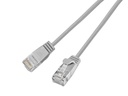 SLIM Slimpatchkabel RJ-45 - RJ-45, Cat 6, UTP, 1 m, Grau