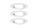Paulmann Einbauspot Nova Coin 3-Stepdim Set, 3 x 6 W, 2700 K, Weiss