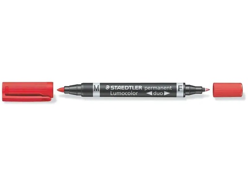 [90245662 1396884] Staedtler Permanent-Marker Lumocolor Duo 348 Rot