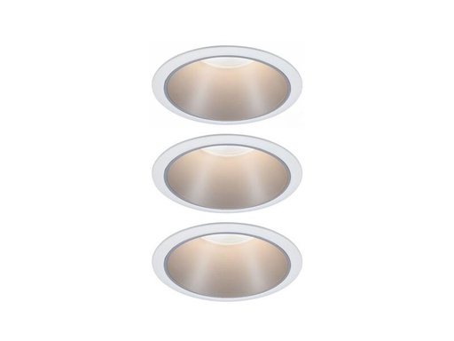 [90245671 1420480] Paulmann Einbauspot Cole Coin 3-Stepdim Set, 18W,2700K,Weiss/Silber