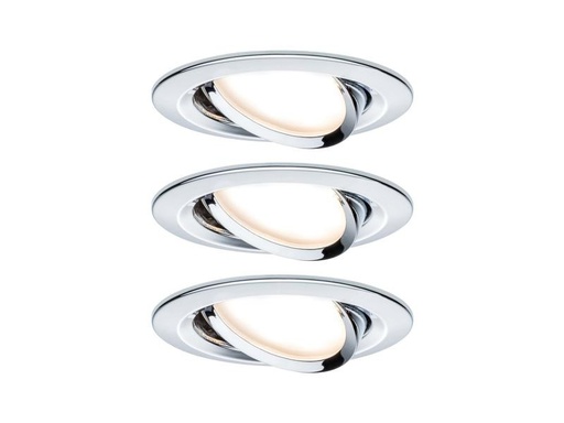 [90245730 1420450] Paulmann Einbauspot Nova Coin 3-Stepdim Set, 3 x 6 W, 2700 K, Chrom