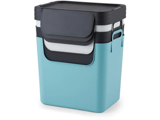 [90245781 1424534] Rotho Recyclingbehälter Jive 30 l, Hellblau/Schwarz/Weiss