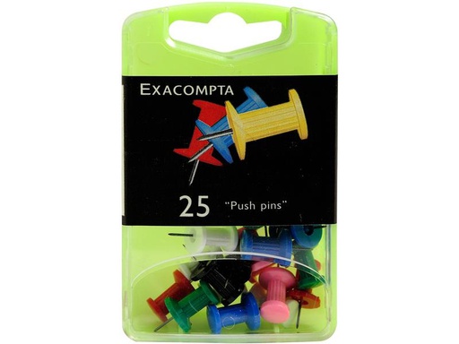 [90245828 1401025] Exacompta Reissnägel Push Pins, 25 Stück, assortiert