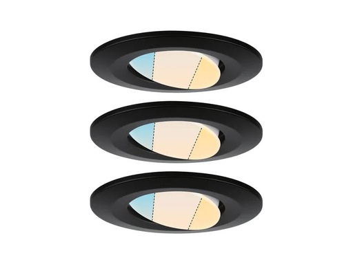 [90245904 1420471] Paulmann Einbauspot HomeSpa Calla Set, 3 x 5.5W, 2700-6500K, Schwarz