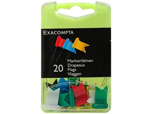 [90245938 1401022] Exacompta Reissnägel Markierfahnen, 20 Stück, assortiert
