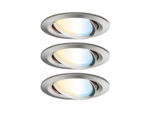 [90245965 1420439] Paulmann Einbauspot Nova Plus Set, 3 x 6 W, 2700- 6500 K, Eisen