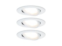 Paulmann Einbauspot Nova Plus Coin Set, 3 x 6 W, 2700 K, Weiss