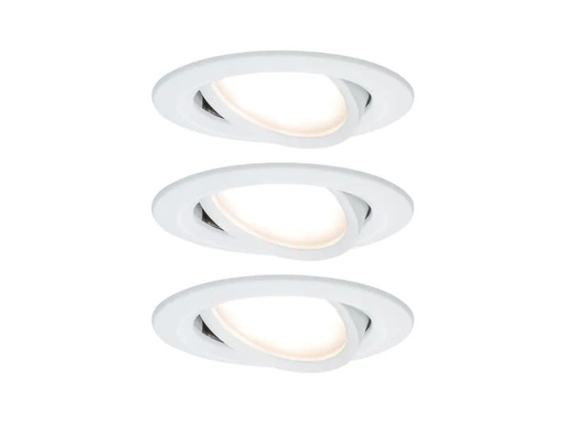 [90245975 1420460] Paulmann Einbauspot Nova Plus Coin Set, 3 x 6 W, 2700 K, Weiss