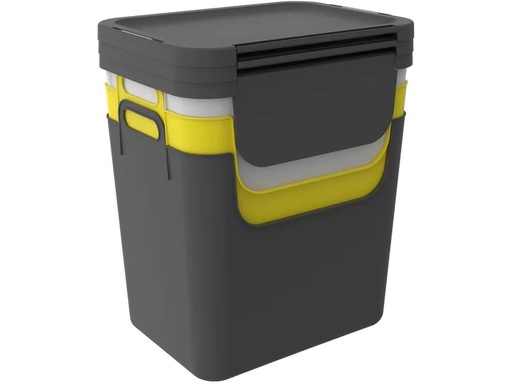[90245989 1424533] Rotho Recyclingbehälter Jive 30 l, Gelb/Schwarz/Weiss