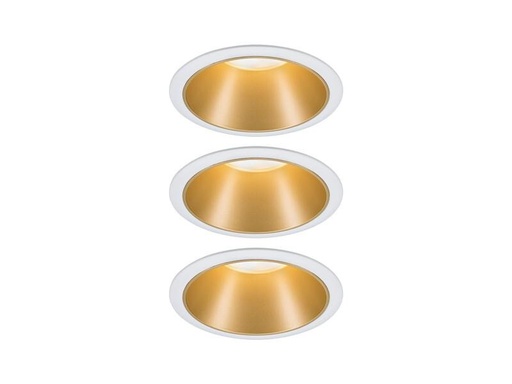 [90246015 1420478] Paulmann Einbauspot Cole Coin 3-Stepdim Set, 18W, 2700 K, Weiss/ Gold