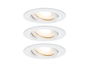 Paulmann Einbauspot Nova Plus Set, 3 x 7 W, 2700 K, Weiss